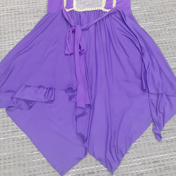 Rejoice Dance Ministry Sleeveless Purple and Gold Praise Dance Dress - Size 4X - Picture 11 of 12